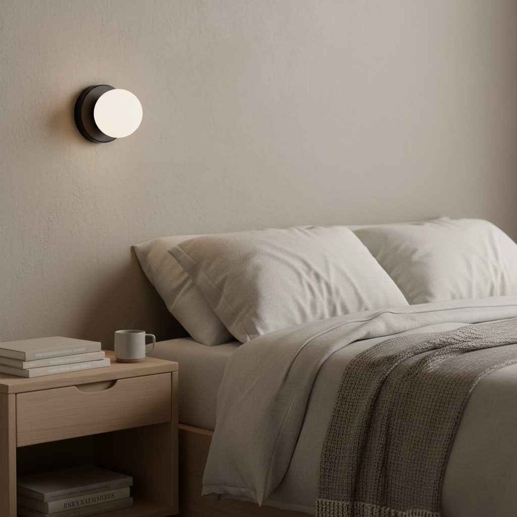 Compact Glass Sconce Light 3.9 in White Accent Fixture Bedside Hallway Nordic Minimalist G9 LED Downlight Indoor Mounted
