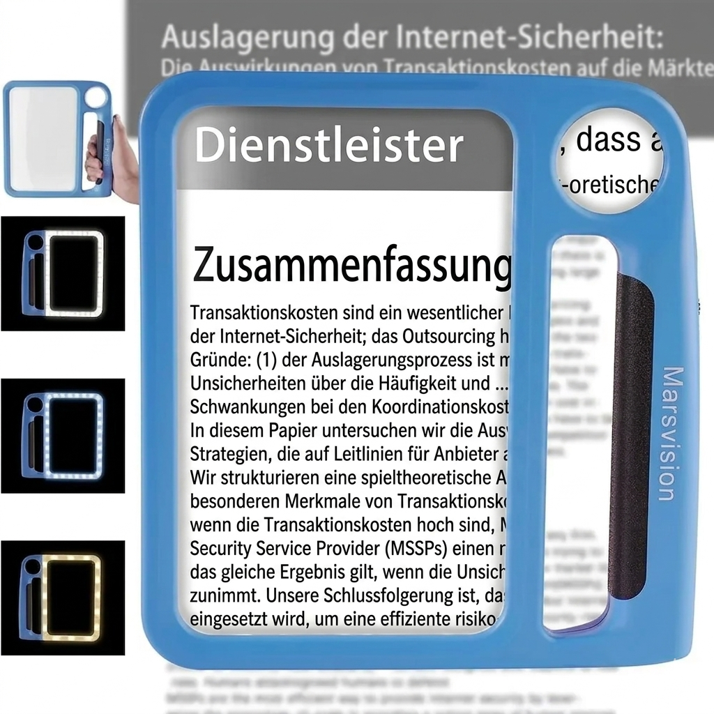 Illuminated Handheld Magnifier with 48 LED Lights – 5X & 10X Dual Lens for Small Print, Documents & Hobbies