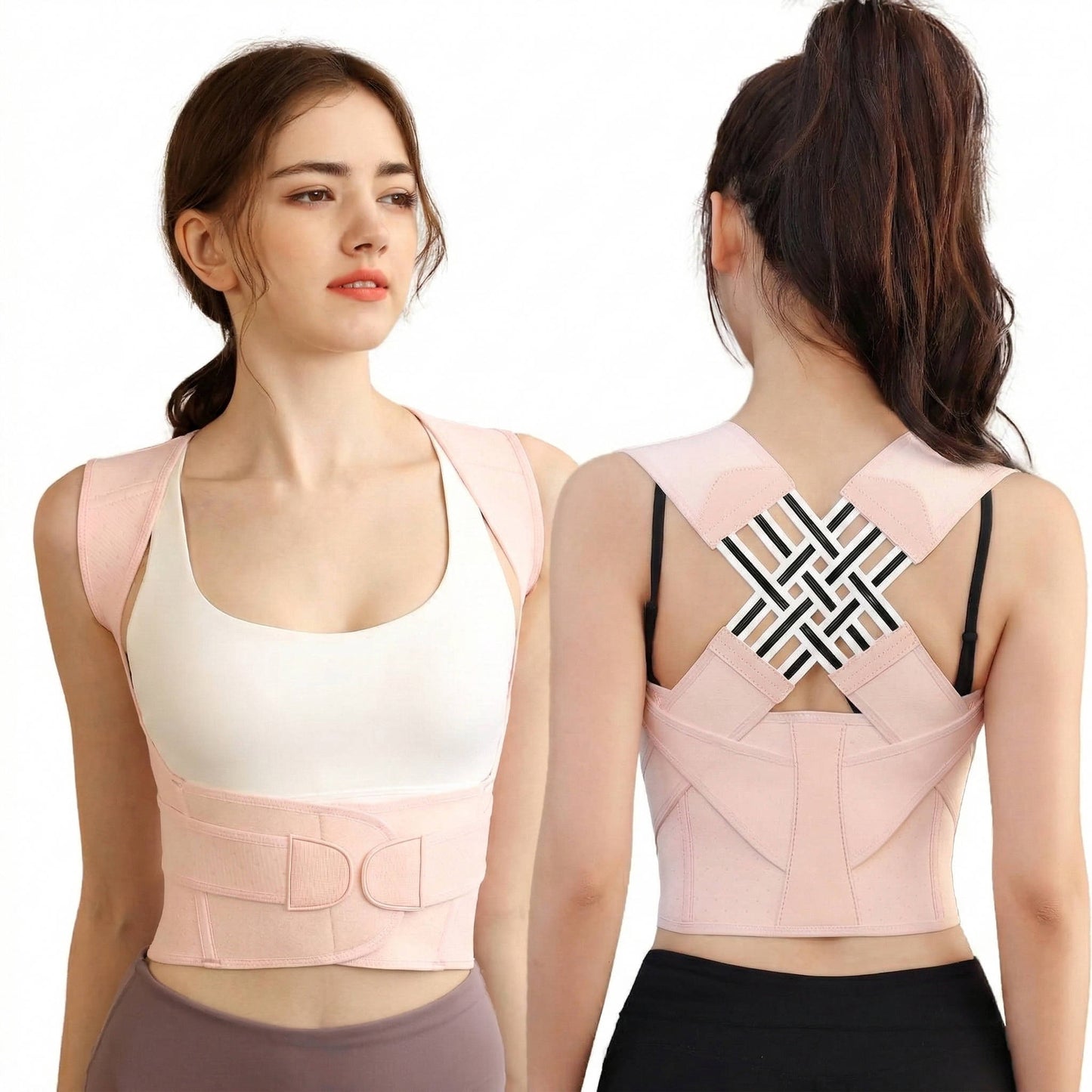 Comfortable Back Support Belt with Padded Shoulder Straps