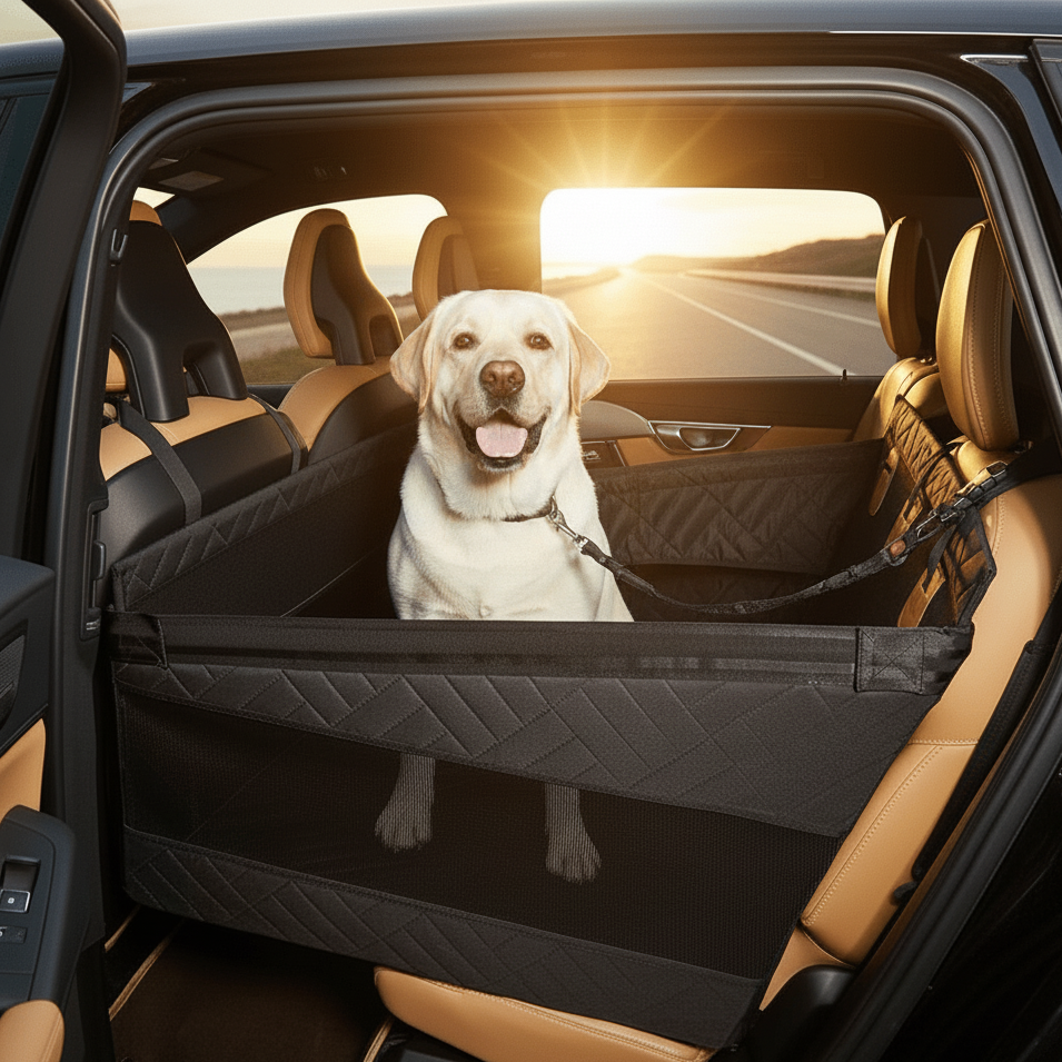 Ortekor | Waterproof Dog Car Mat with Memory Foam & Non-Slip Design | Universal Fit for Comfort and Protection