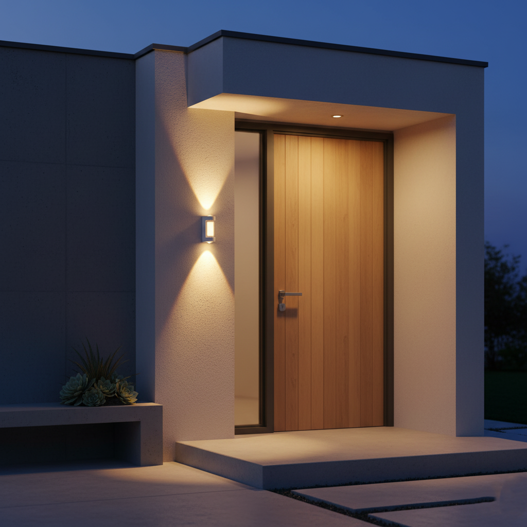 Outdoor Sconce Fixture 10.6 in Black Waterproof Bidirectional Beam for Exterior Walls Entrance Porch Garden Pathway Architectural Accent IP6
