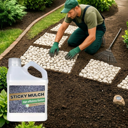Landscape Adhesive for Mulch, Gravel & Sand – Weatherproof Binder for Beds, Paths & Slopes – Covers 86–130 sq ft