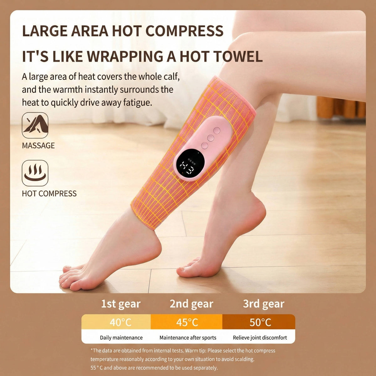 Air Compression Leg Massager with Heat, Cordless Calf Massager with Remote, Leg Compression Massager for Calves and Arms