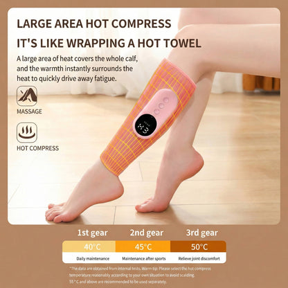 Air Compression Leg Massager with Heat, Cordless Calf Massager with Remote, Leg Compression Massager for Calves and Arms