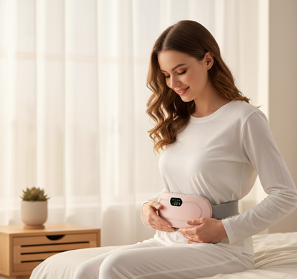 LunaRelief | Electric Heating Pad with Rapid Heating & Massage Function | Heating Pad for Cramps and Menstrual Comfort