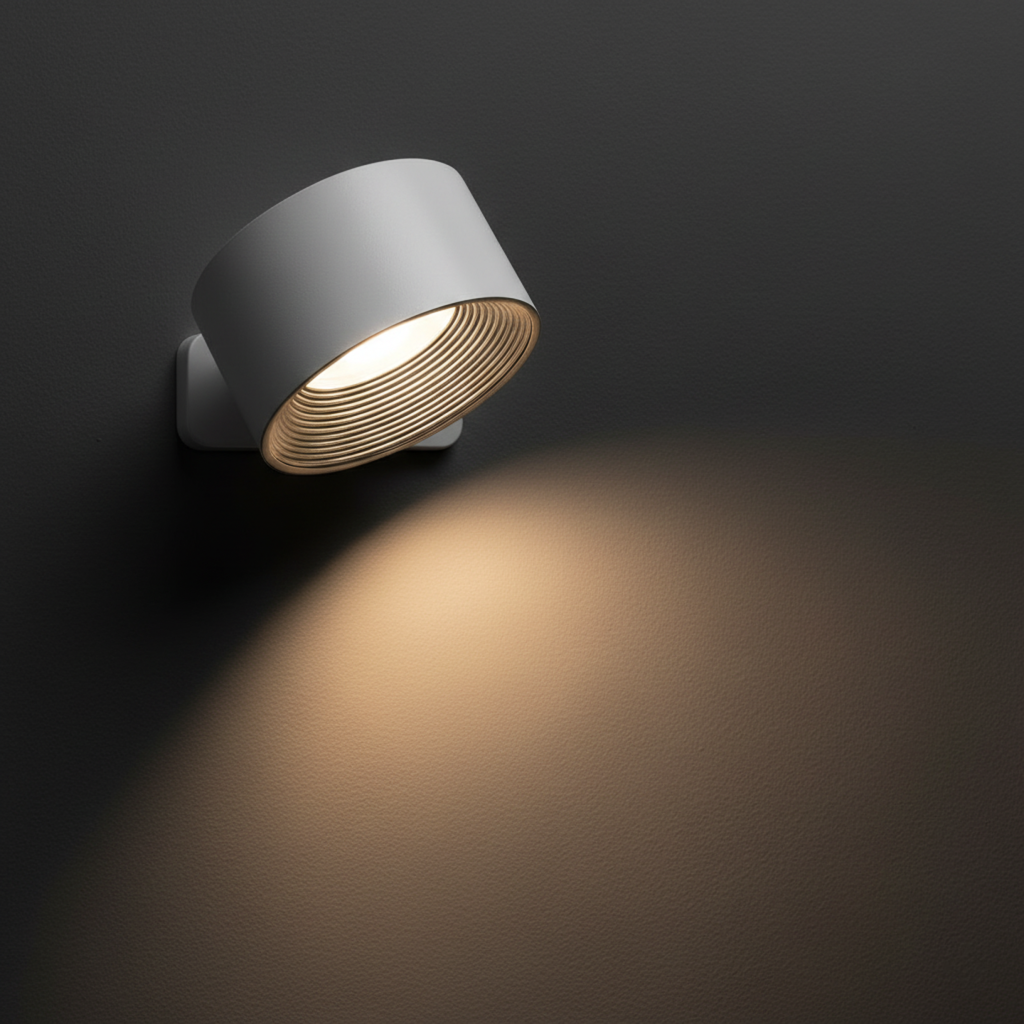 Portable LED Wall Sconce with USB Charging – 360° Swivel Head for Bedroom, Hallway, Reading Nook & Home Office