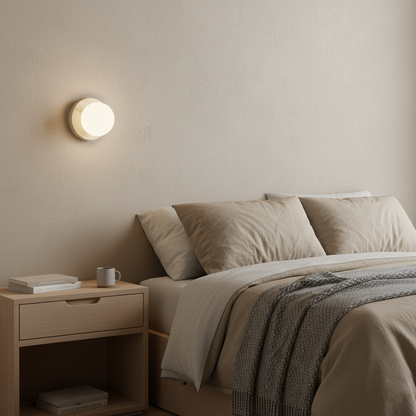 Compact Glass Sconce Light 3.9 in White Accent Fixture Bedside Hallway Nordic Minimalist G9 LED Downlight Indoor Mounted