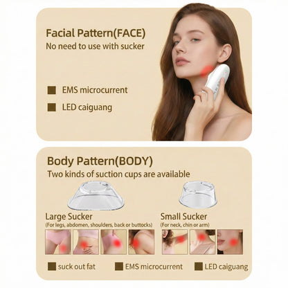 Portable Facial Skin Care Massager with LED and Vacuum