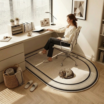 Desk Chair Floor Mat 63x31 in Loop Pile Anti-Slip Workspace Rug Rolling Office Chair Pad for Hardwood Carpet Tile Protection Home Office Set