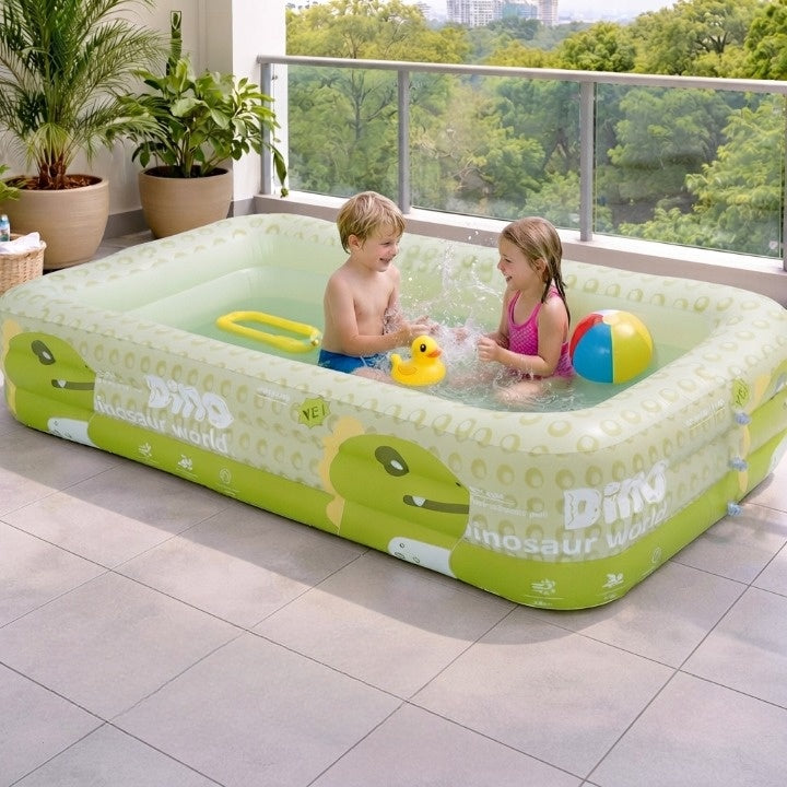 Inflatable Dinosaur Kids Pool 59 or 83 Inch – Outdoor Backyard Splash Pad for Toddlers Children Summer Water Play Patio Deck