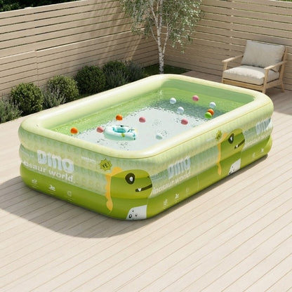 Inflatable Dinosaur Kids Pool 59 or 83 Inch – Outdoor Backyard Splash Pad for Toddlers Children Summer Water Play Patio Deck