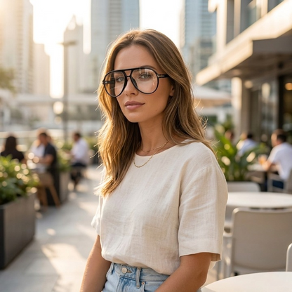 Oversized Aviator Sunglasses UV400 Protection Retro Square Frame Women Men Unisex 70s Vintage Style Lightweight Fashion Eyewear for Beach Fe