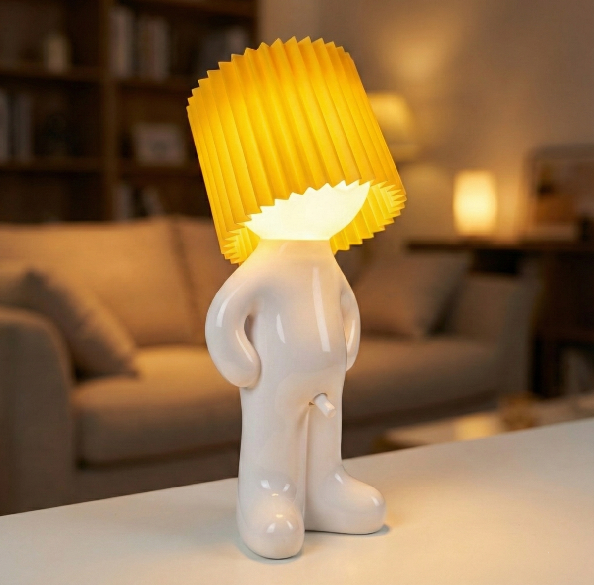 Cordless Dimmable Desk Lamp with Rechargeable Battery – Fun Novelty Design LED Light for Home Office Bedroom Living Room | USB-C Portable