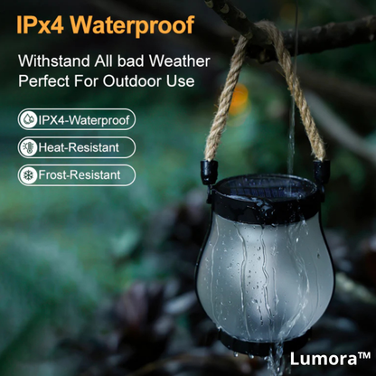 Outdoor LED Flame Lantern Solar Powered Hanging Light Waterproof Garden Patio Decor 11 Inch with Dusk to Dawn Sensor for Balcony Yard Deck