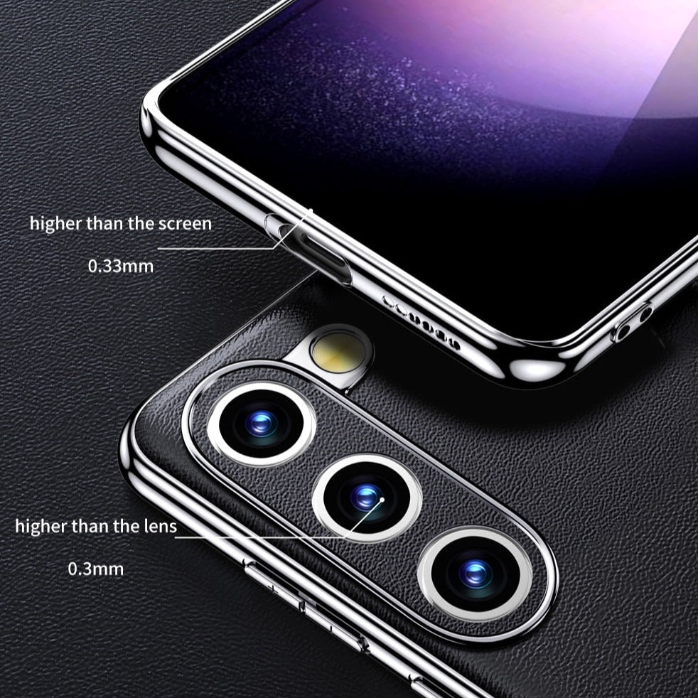 Premium Cowhide Phone Case for Samsung Galaxy with Metal Frame Wireless Charging Compatible
