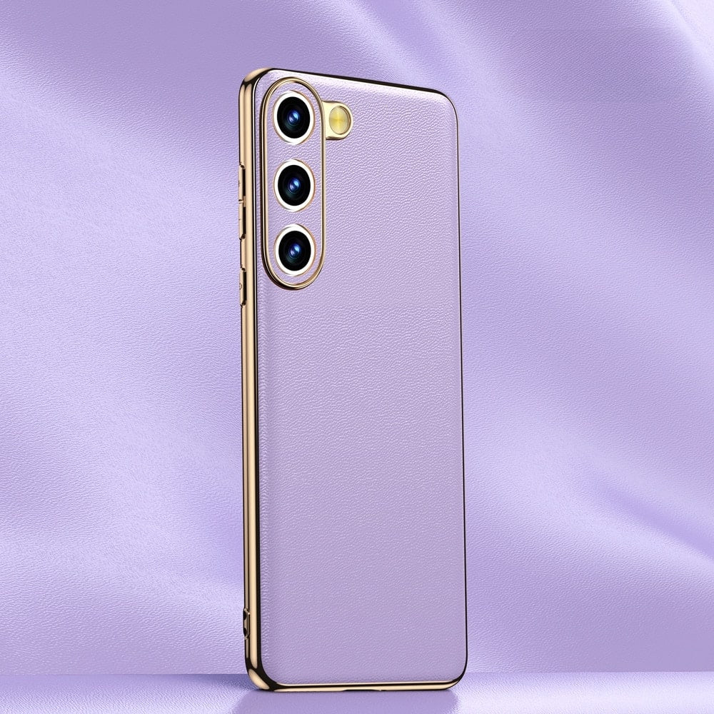 Premium Cowhide Phone Case for Samsung Galaxy with Metal Frame Wireless Charging Compatible