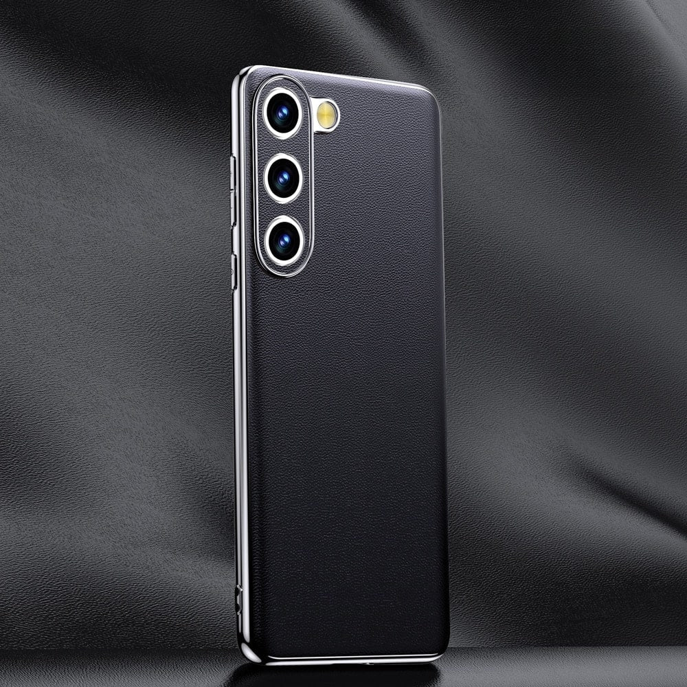 Premium Cowhide Phone Case for Samsung Galaxy with Metal Frame Wireless Charging Compatible