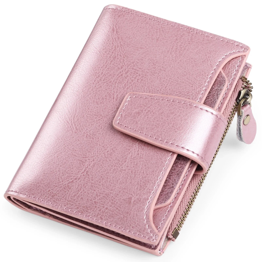 Genuine Leather Multi-Pocket Wallet with RFID Protection | Compact Design for Secure Organization