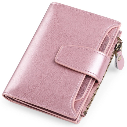 Genuine Leather Multi-Pocket Wallet with RFID Protection | Compact Design for Secure Organization