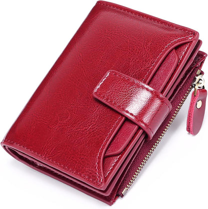 Genuine Leather Multi-Pocket Wallet with RFID Protection | Compact Design for Secure Organization