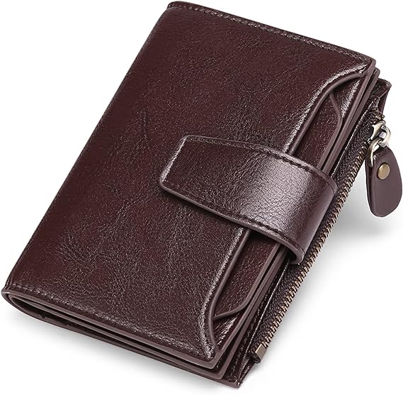 Genuine Leather Multi-Pocket Wallet with RFID Protection | Compact Design for Secure Organization