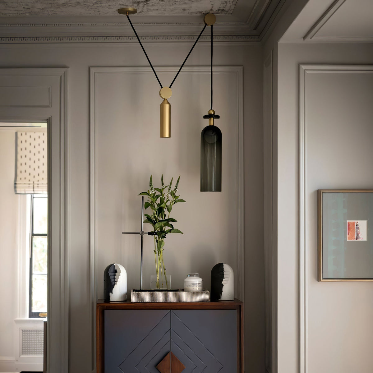Modular Sculptural Ceiling Light with Adjustable Sections & Custom Finish Options for Dining Room Kitchen Living Room