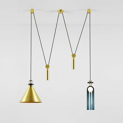 Modular Sculptural Ceiling Light with Adjustable Sections & Custom Finish Options for Dining Room Kitchen Living Room