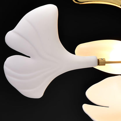 Ceramic Leaf Chandelier with Adjustable Height LED – Modern Organic Hanging Light for Dining Room, Kitchen Island & Living Room