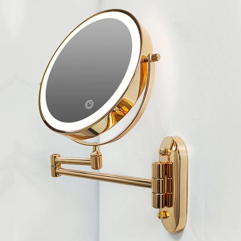 RadiantGlow LED Vanity Mirror – Magnifying Touch Light with 360° Flexibility