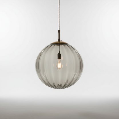 LED Globe Hanging Light Fixture Contemporary Smoked Glass Orb Ceiling Lamp for Kitchen Island Dining Table Entryway Bar Restaurant Modern Su