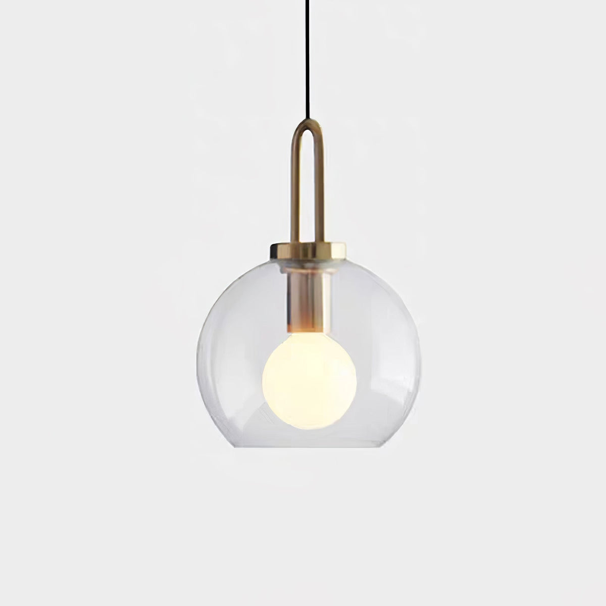 Glass Globe Hanging Light Fixture with Adjustable Cord for Dining Room Kitchen Island Bedroom Modern Minimalist Ceiling Pendant Lamp