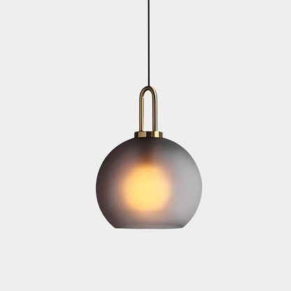 Glass Globe Hanging Light Fixture with Adjustable Cord for Dining Room Kitchen Island Bedroom Modern Minimalist Ceiling Pendant Lamp