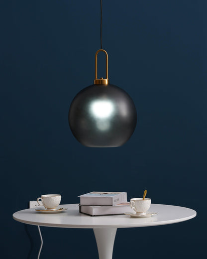 Glass Globe Hanging Light Fixture with Adjustable Cord for Dining Room Kitchen Island Bedroom Modern Minimalist Ceiling Pendant Lamp