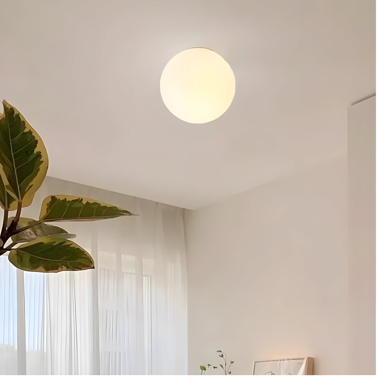 Frosted Globe Sconce E27 Metal Frame for Bedroom Hallway Living Room Modern Minimalist Japandi Scandinavian Style Ambient Lighting