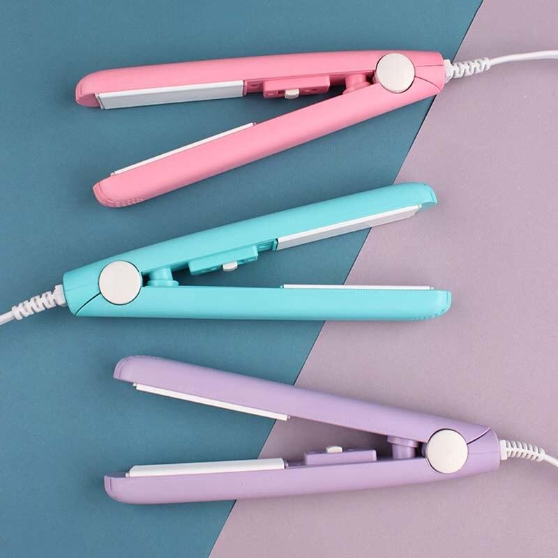 Mini Hair Straightener and Curler Dual Tool Ceramic Heated Plates Compact Travel Size for Quick Touch-Ups Smooth Waves Styling at Home Every