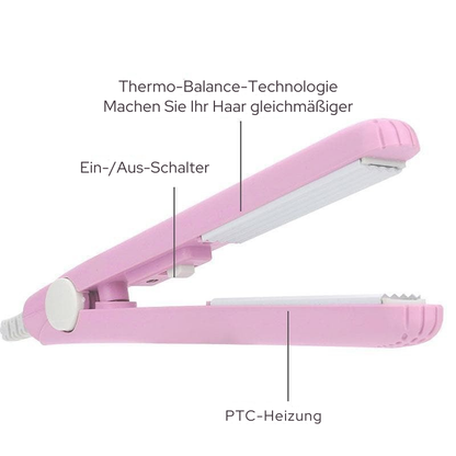 Mini Hair Straightener and Curler Dual Tool Ceramic Heated Plates Compact Travel Size for Quick Touch-Ups Smooth Waves Styling at Home Every