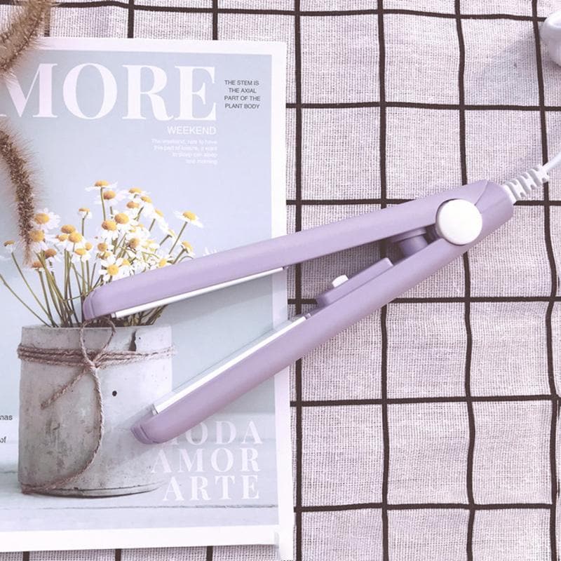 Mini Hair Straightener and Curler Dual Tool Ceramic Heated Plates Compact Travel Size for Quick Touch-Ups Smooth Waves Styling at Home Every