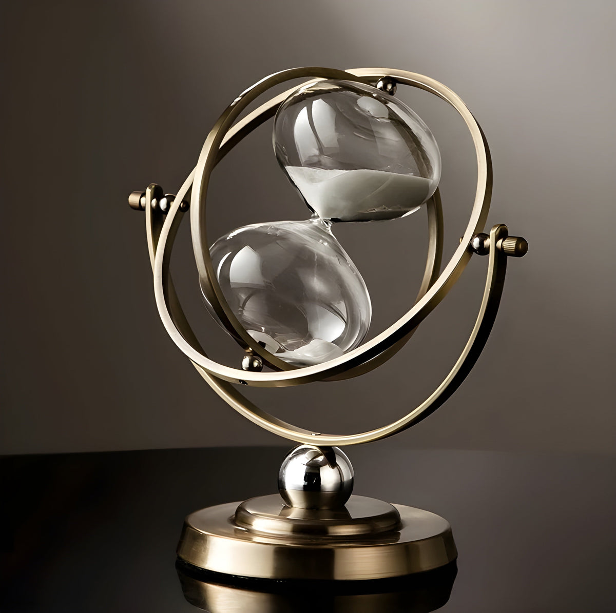 GleamHour Hourglass Sand Timer - Brass Frame, 30 Minute Measurement