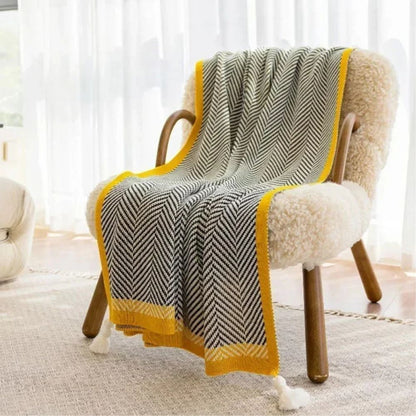 Glenwood Chevron Blanket - Ultra-Soft Acrylic, Lightweight Design