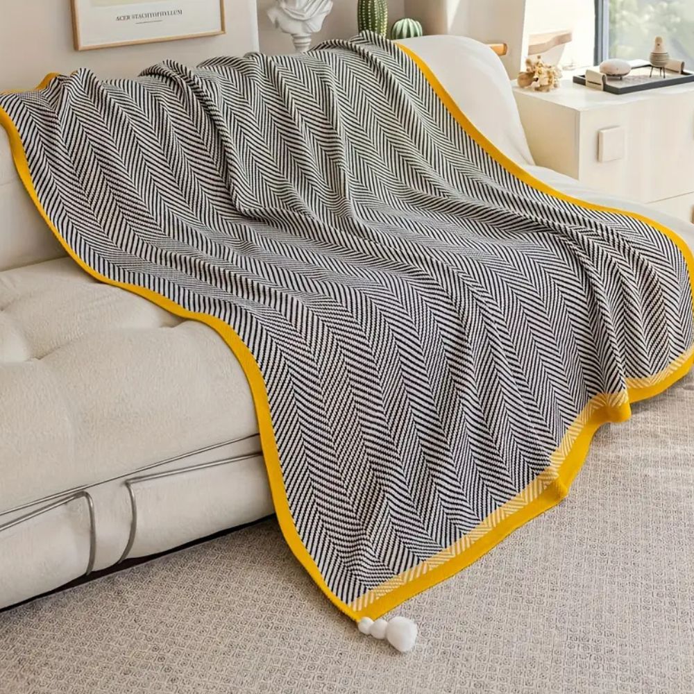 Glenwood Chevron Blanket - Ultra-Soft Acrylic, Lightweight Design