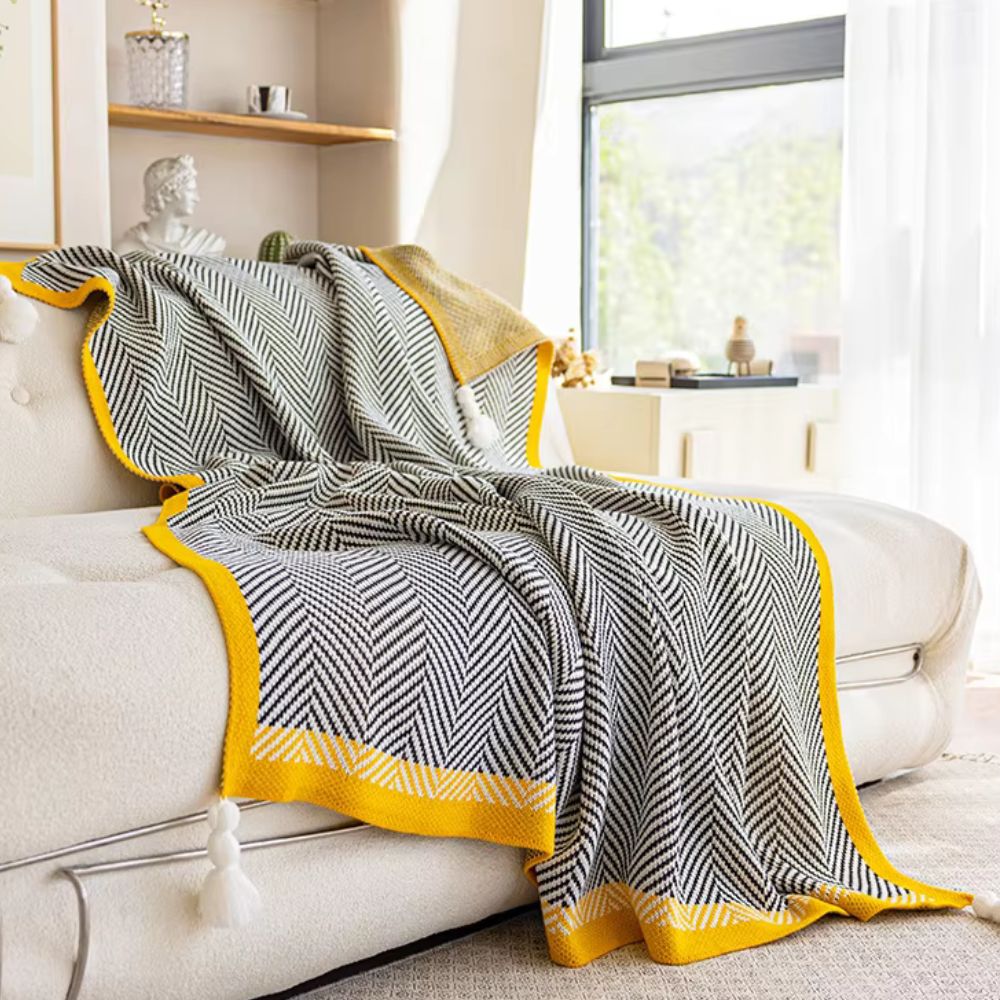 Glenwood Chevron Blanket - Ultra-Soft Acrylic, Lightweight Design