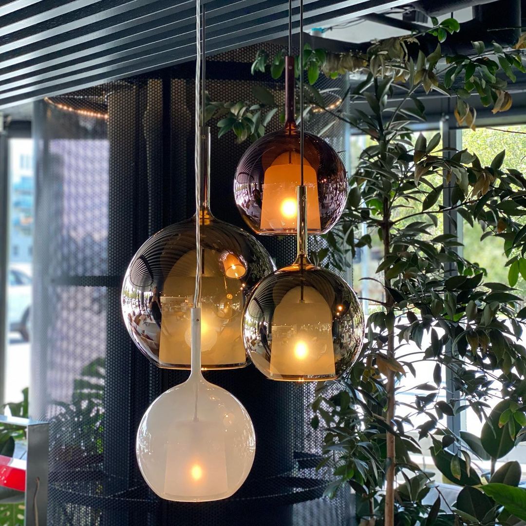 Glass Dome Hanging Ceiling Light 10 Inch for Kitchen Island Dining Room Indoor Pendant Fixture Adjustable Wire Metal Hardware