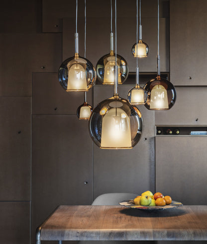 Glass Dome Hanging Ceiling Light 10 Inch for Kitchen Island Dining Room Indoor Pendant Fixture Adjustable Wire Metal Hardware
