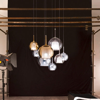 Glass Dome Hanging Ceiling Light 10 Inch for Kitchen Island Dining Room Indoor Pendant Fixture Adjustable Wire Metal Hardware
