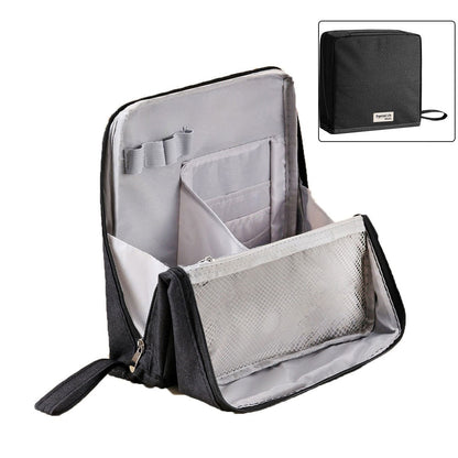 Travel Cosmetics Organizer Bag with Compartments Waterproof Nylon Padded Case for Brushes Palettes Skincare Women's Portable Storage Pouch