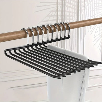 Stainless Steel Pants Hangers 10-Pack – Space-Saving Z-Shape Design for Closet Organization, Trousers & Scarves