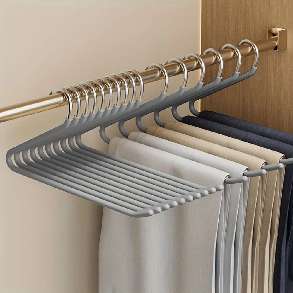 Stainless Steel Pants Hangers 10-Pack – Space-Saving Z-Shape Design for Closet Organization, Trousers & Scarves