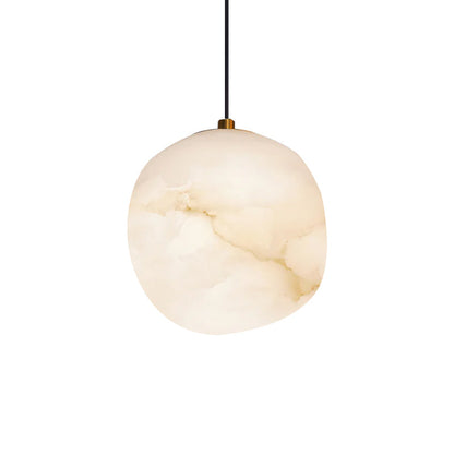 Alabaster Globe Drop Light for Kitchen Island 9 Inch Brass Ceiling Fixture for Dining Room Soft Glow Hanging Fixture Modern Farmhouse G9 Bas