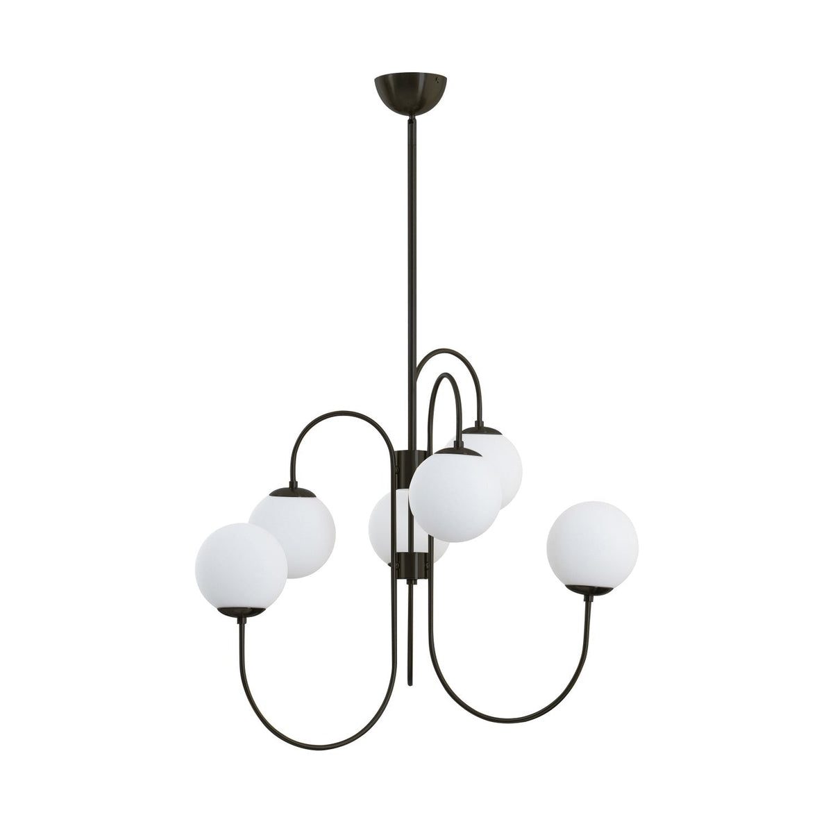 Multi-Arm Ceiling Light Fixture Metal Frame Frosted Glass Shades Gold Black White 30 Inch Diameter Living Room Dining Room Bedroom Overhead