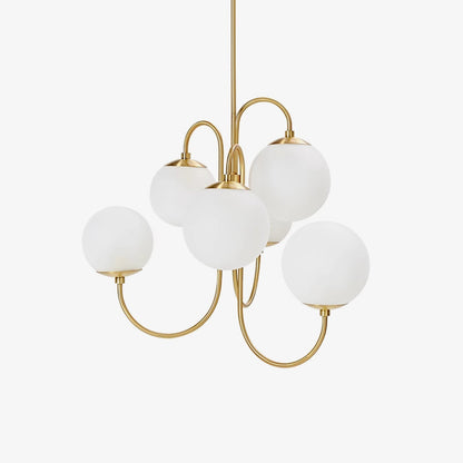 Multi-Arm Ceiling Light Fixture Metal Frame Frosted Glass Shades Gold Black White 30 Inch Diameter Living Room Dining Room Bedroom Overhead